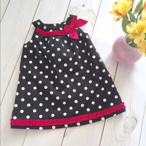Adorable Polka Dots With Bow Trim A Line Dress